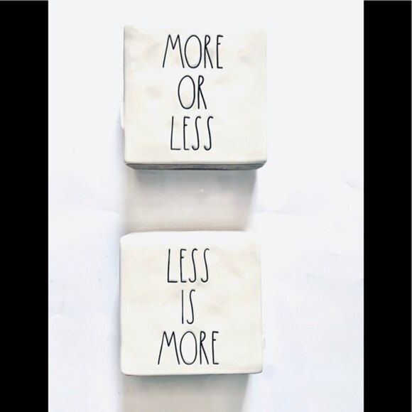 Rae Dunn Two Side/ Less is More More or Less - Picture 3 of 6